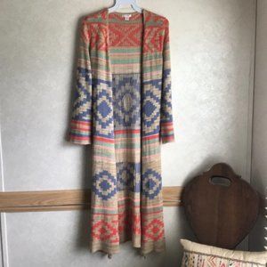 Duster Cardigan Tribal Pattern